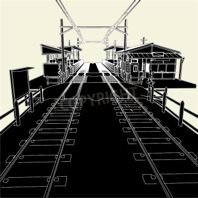 Papier peint  Station abstraite déserte