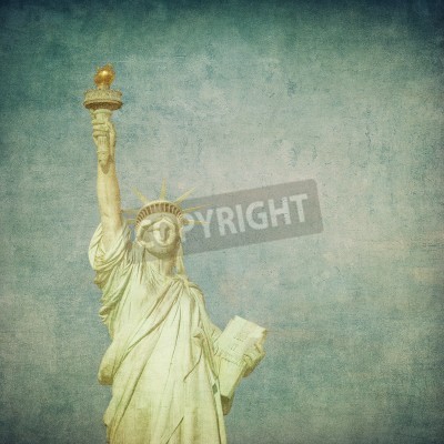 Papier peint  Statue de la Liberté fond effet décapé