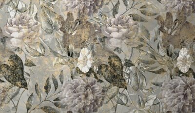 Papier peint  Sticker floral élégant