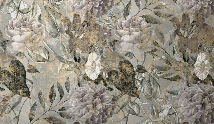 Papier peint  Sticker floral élégant