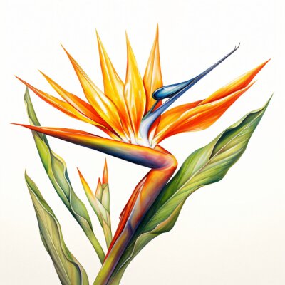 Papier peint  Strelitzia bird of paradise flower