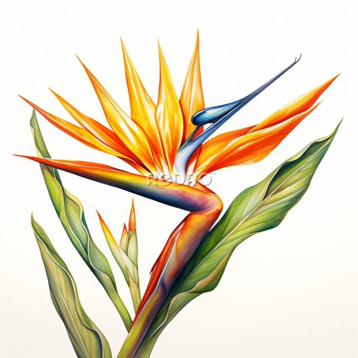 Papier peint  Strelitzia bird of paradise flower