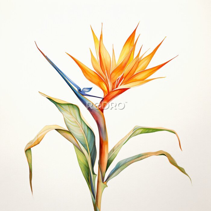Papier peint  Strelitzia bird of paradise flower