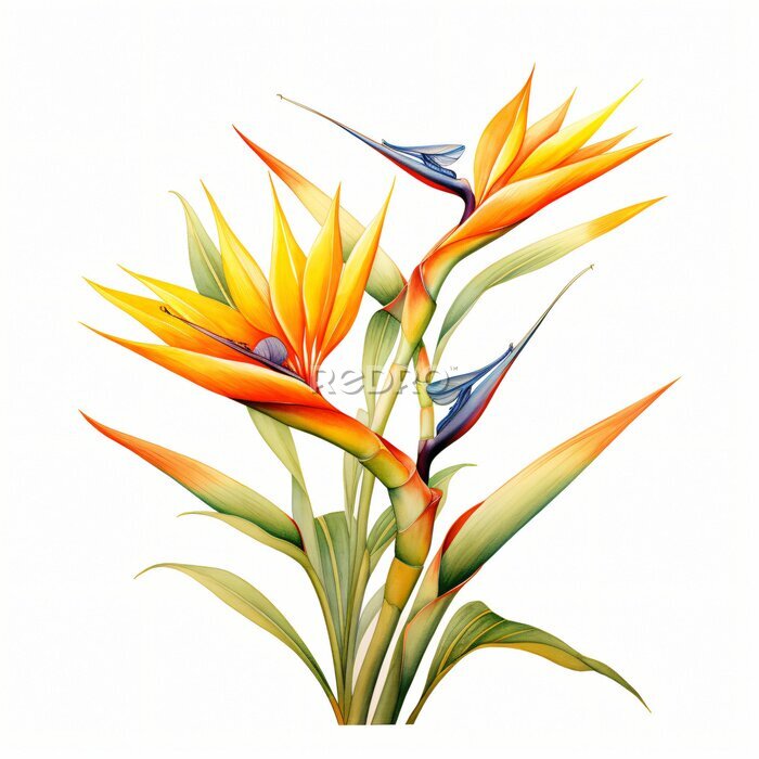 Papier peint  Strelitzia bird of paradise flower