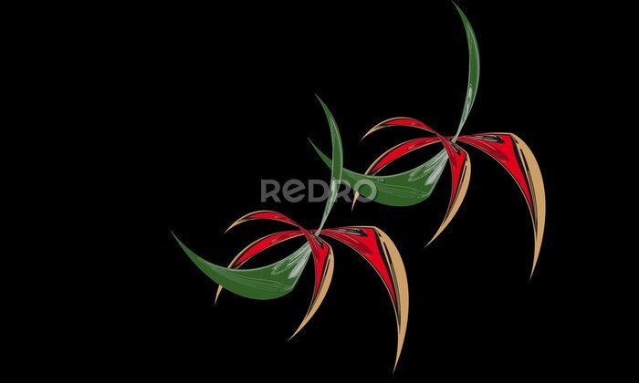 Papier peint  Strelitzia, bird of paradise flower, plant.  Minimalist style. Abstract drawing, cover, sticker, print, logo. Contemporary vector art