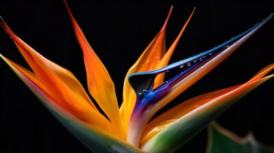 Papier peint  strelitzia birds of paradise flower, high quality macro exotic flora