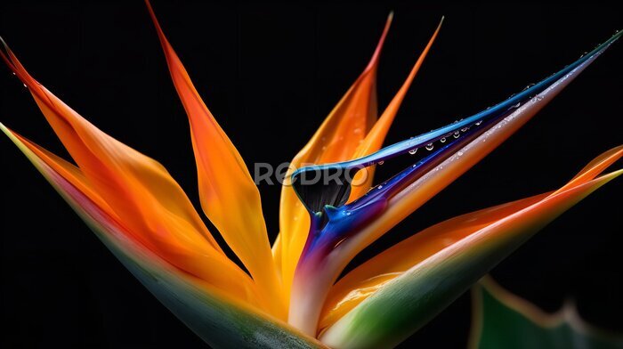 Papier peint  strelitzia birds of paradise flower, high quality macro exotic flora