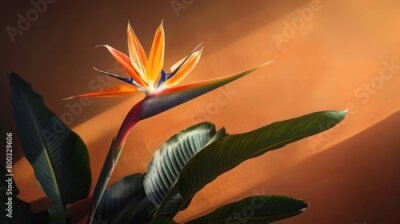 Papier peint  Strelitzia birds of paradise. Rare endangered plant and flower species