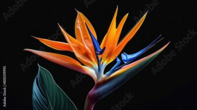 Papier peint  Strelitzia birds of paradise. Rare endangered plant and flower species