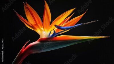 Papier peint  Strelitzia birds of paradise. Rare endangered plant and flower species