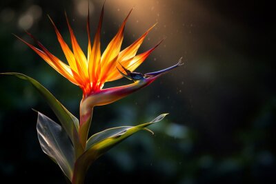Papier peint  Strelitzia colorful flora macro colored multi plant leaf exotic flower tropic nature botanical