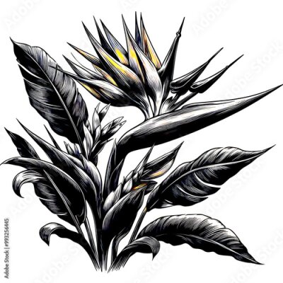 Papier peint  strelitzia flower, bird of paradise 