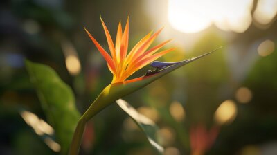 Papier peint  strelitzia flower close up, generative ai