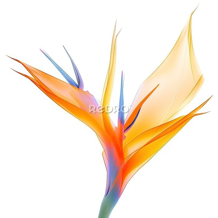Papier peint  Strelitzia flower image mimicking an x-ray photo. Generative AI.