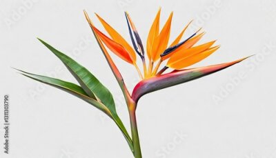 Papier peint  Strelitzia flower isolated on a transparent background, showcasing its unique, tropical design.
