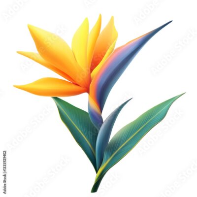 Papier peint  strelitzia flower isolated on white or transparent background