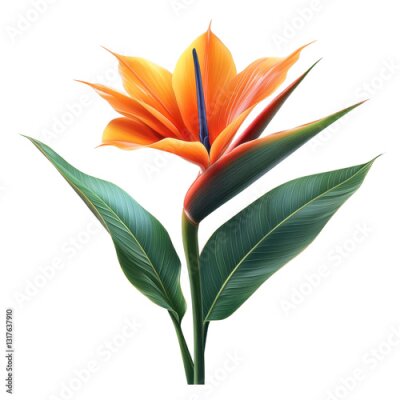 Papier peint  strelitzia flower isolated on white transparent background