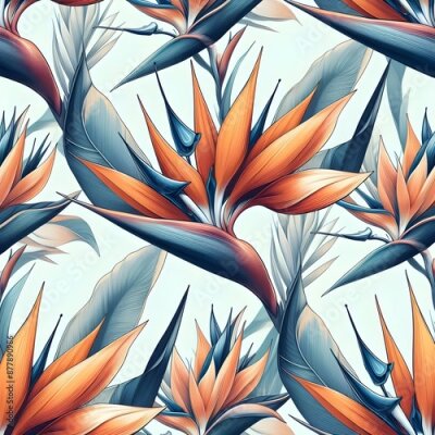 Papier peint  Strelitzia flower pattern design