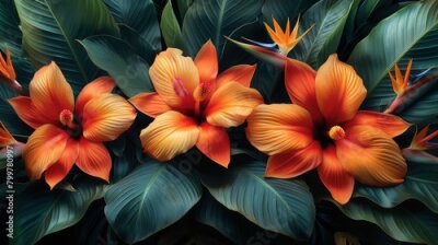 Papier peint  Strelitzia flowers, with their striking resemblance to birds in flight, create a sense of wonder and enchantment in any setting. 