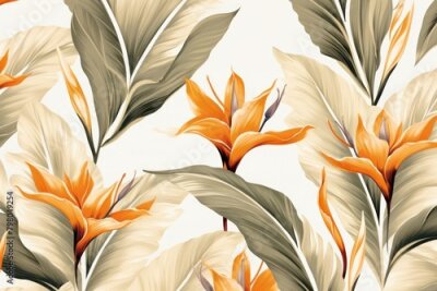 Papier peint  Strelitzia frame pattern backgrounds creativity.