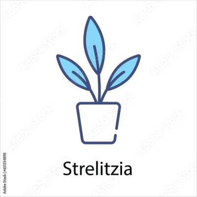 Papier peint  Strelitzia icon vector stock illustration