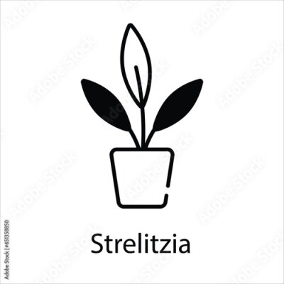 Papier peint  Strelitzia icon vector stock illustration