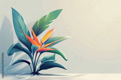 Papier peint   Strelitzia, illustration banner flower