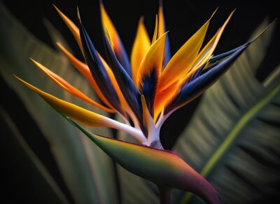 Papier peint  strelitzia in the garden Generative AI