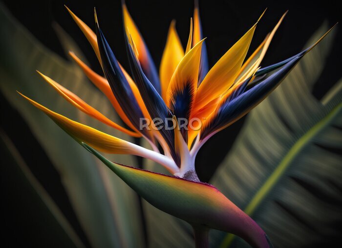 Papier peint  strelitzia in the garden Generative AI