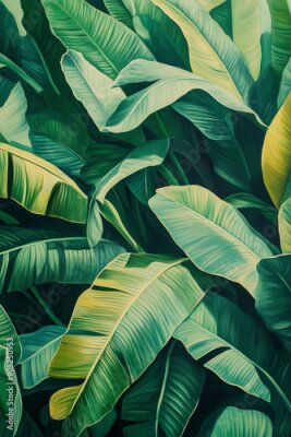 Papier peint  Strelitzia Leaves Background: A Sea of Fresh Tropical Foliage