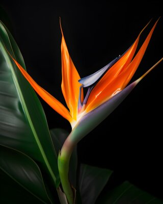 Papier peint  Strelitzia on black