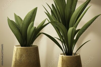 Papier peint  Strelitzia palm in a loft pot for the interior. Generative AI