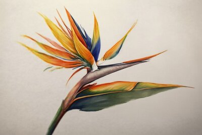 Papier peint  Strelitzia reginae. beautiful bird of paradise flower.