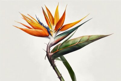 Papier peint  Strelitzia reginae. beautiful bird of paradise flower.
