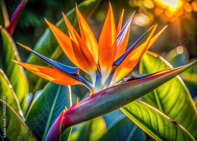 Papier peint  Strelitzia Reginae Close-Up, Sunlight, Low Light, Botanical Photography