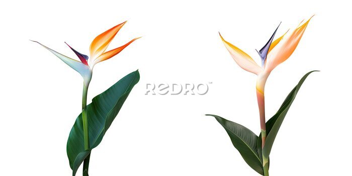 Papier peint  Strelitzia reginae flower isolated on transparent background with copy space