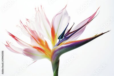 Papier peint  Strelitzia reginae flower isolated on white background, Generative AI