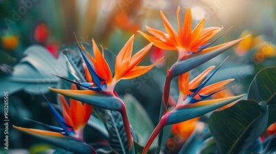 Papier peint  Strelitzia reginae, Heliconia, Tropical leaf, Bird of paradise foliage