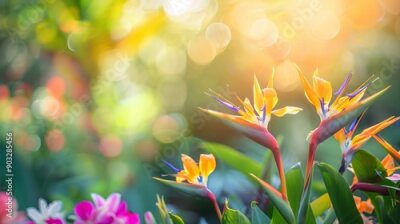 Papier peint  Strelitzia reginae, Heliconia, Tropical leaf, Bird of paradise foliage