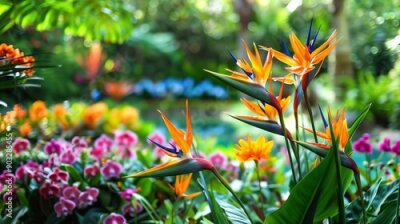 Papier peint  Strelitzia reginae, Heliconia, Tropical leaf, Bird of paradise foliage
