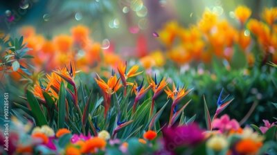 Papier peint  Strelitzia reginae, Heliconia, Tropical leaf, Bird of paradise foliage