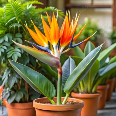 Papier peint  strelitzia reginae in flowerpot