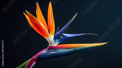 Papier peint  Striking Vibrant Strelitzia Flower in Vivid Colors on Isolated Background