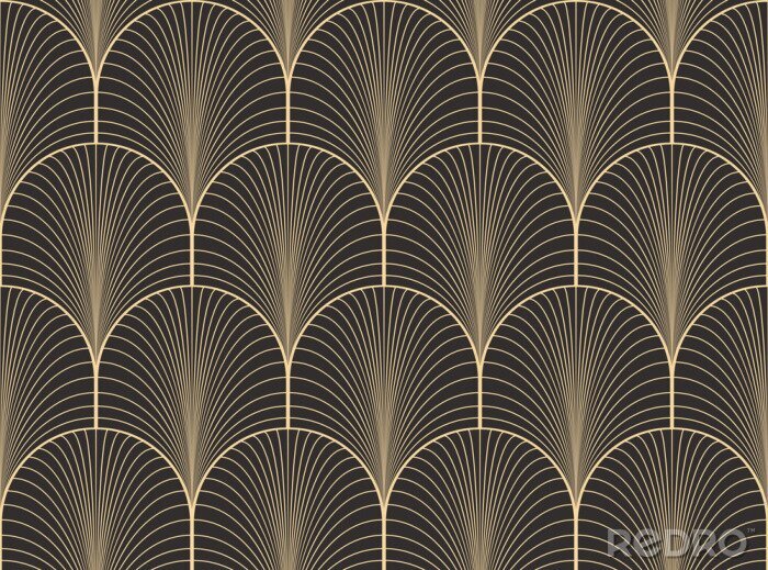 Papier peint  Style Art Déco avec bronze et imitation or