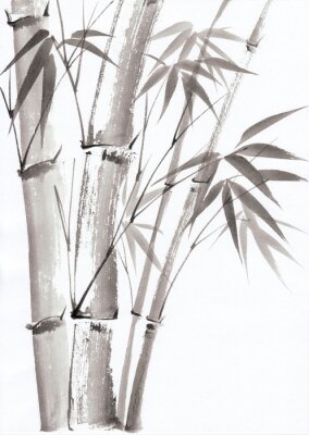 Subtile aquarelle de bambou