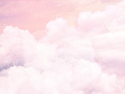 Papier peint  Sugar cotton pink clouds vector design background