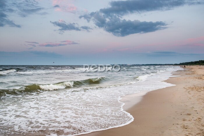 Papier peint  Sunset over Baltic Sea beach in Karlikowo, Sopot, Poland