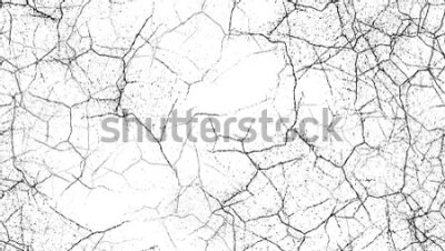 Papier peint  Surface craquelée en noir et blanc