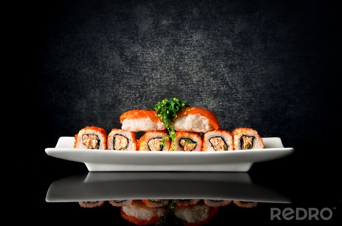 Papier peint  Sushi, rouleaux, plaque