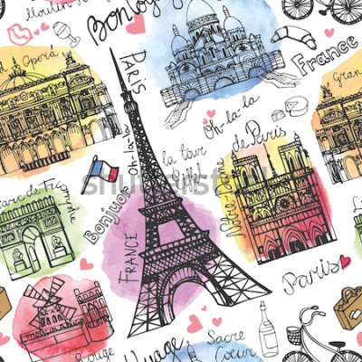 Papier peint  Symboles de France en couleurs